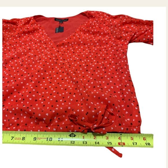 Banana Republic Red Puff Sleeve Top Size Small - Picture 6 of 12